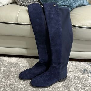 Stuart Weitzman 5050 Navy Suede over the knee boots